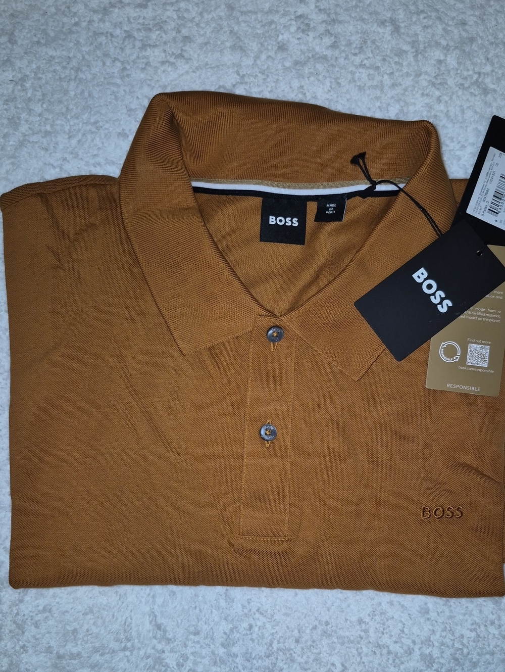 BOSS Men's Polo Shirt in Rust Brown